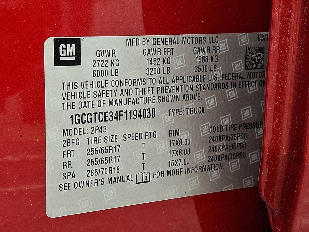 2015 Chevrolet Colorado 4WD Z71
