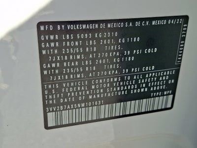 2022 Volkswagen Tiguan SE