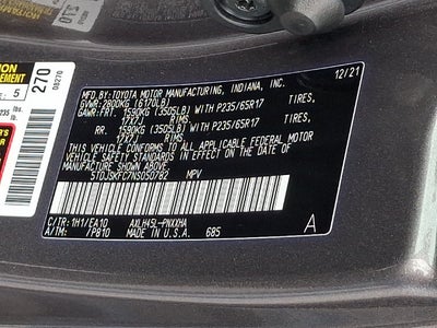 2022 Toyota Sienna XLE 7 Passenger