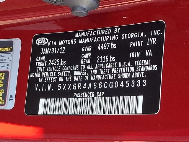 2012 Kia Optima SX