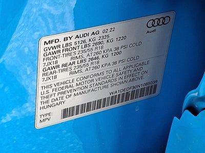 2022 Audi Q3 Premium S Line quattro
