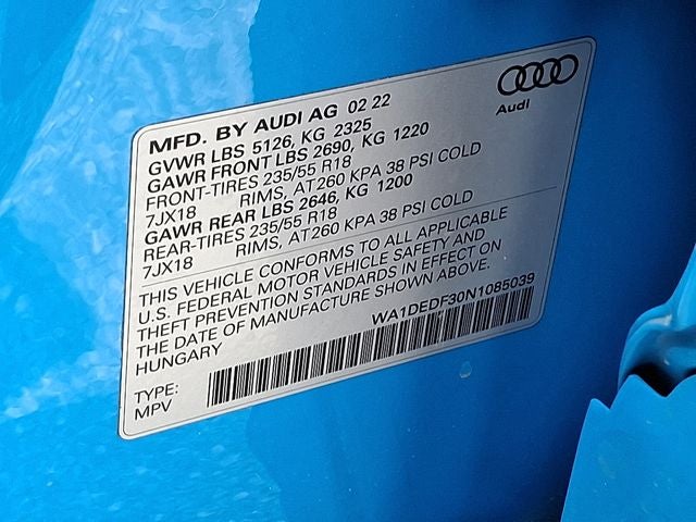 2022 Audi Q3 Premium S Line quattro