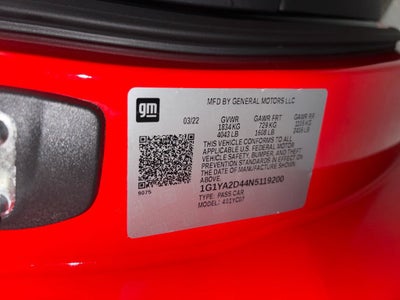 2022 Chevrolet Corvette Stingray 1LT