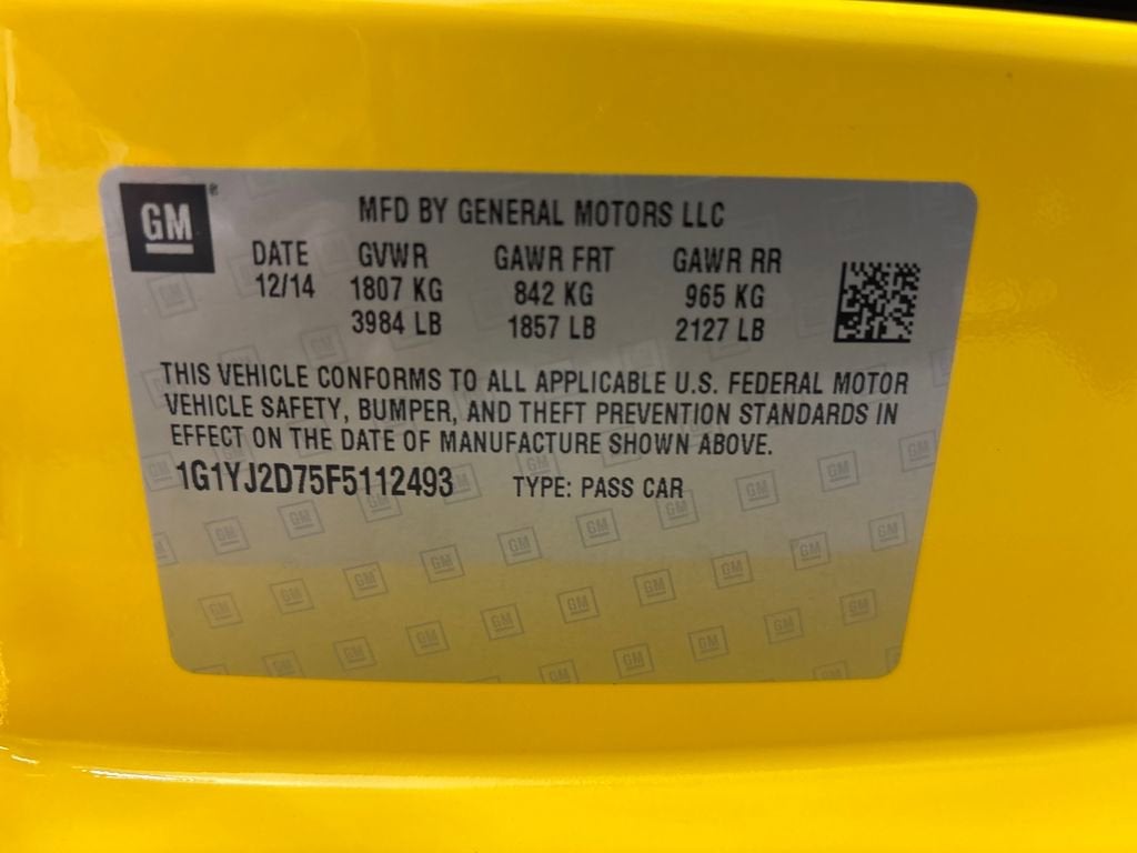 2015 Chevrolet Corvette Stingray Z51 2LT