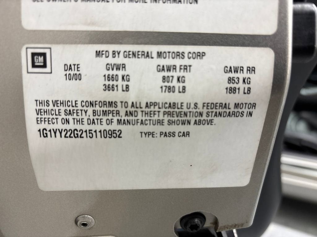 2001 Chevrolet Corvette 2dr Cpe