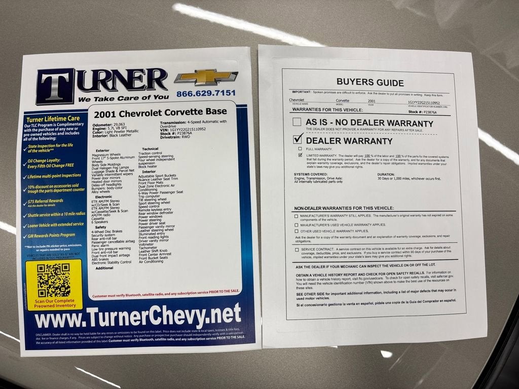 2001 Chevrolet Corvette 2dr Cpe