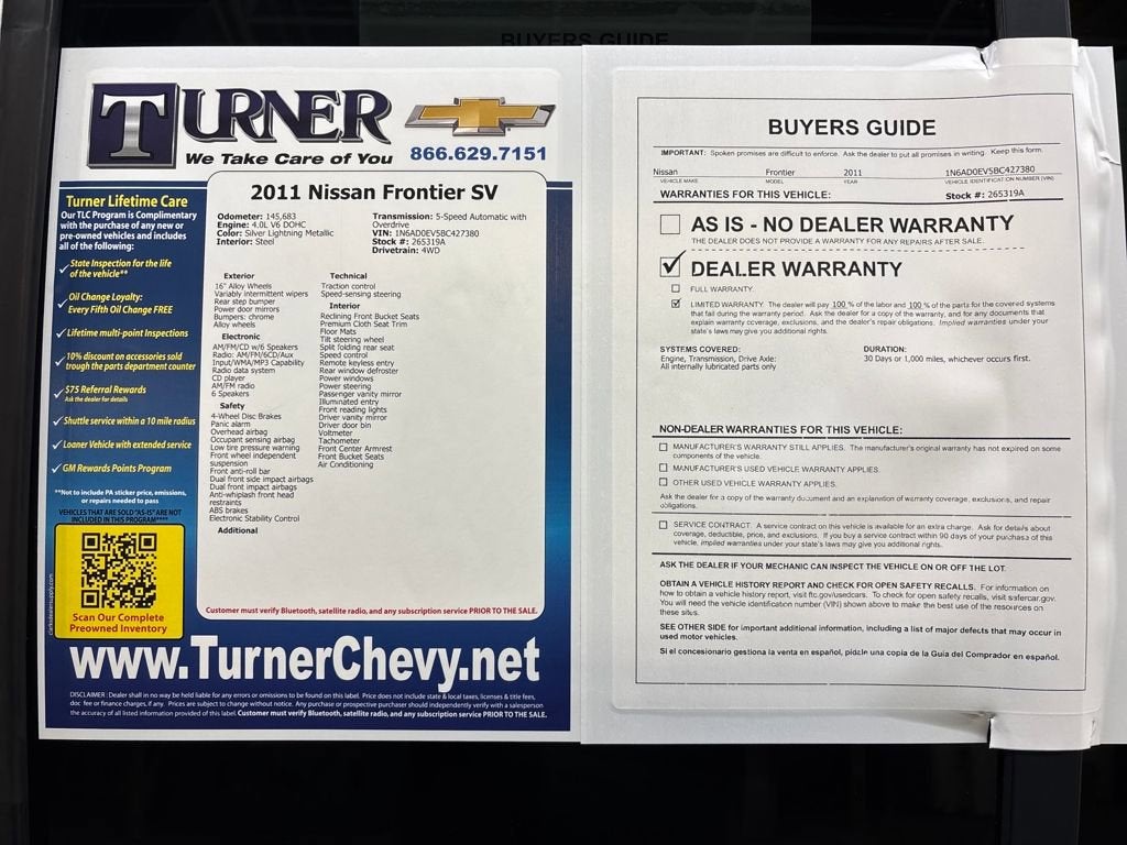 2011 Nissan Frontier SV