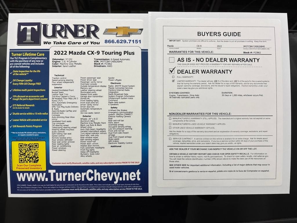 2022 Mazda Mazda CX-9 Touring Plus